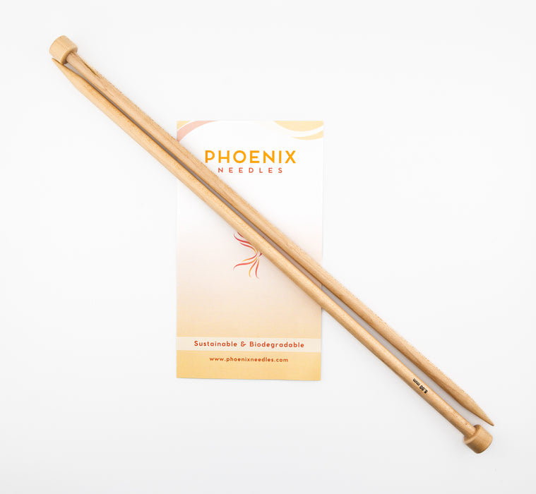 Phoenix Acer Maple Wood Straight Needles 14"