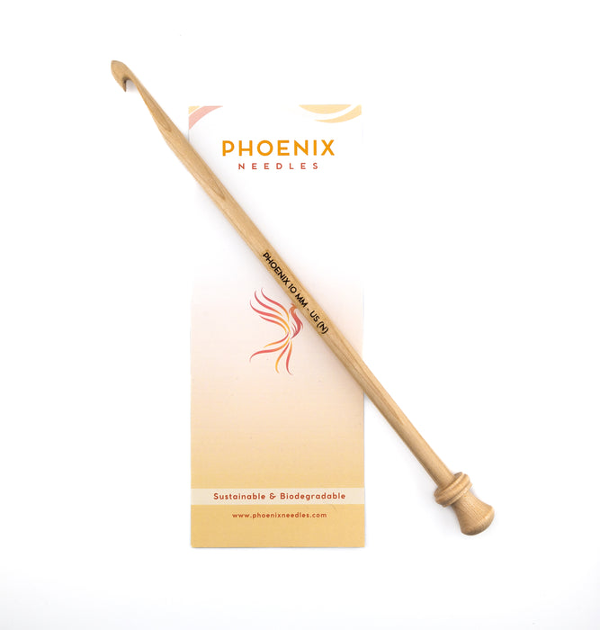 Phoenix Acer Maple Wood Tunisian Crochet Hook 12"