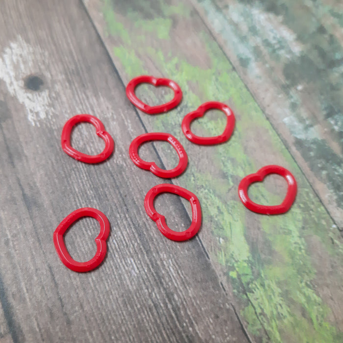 Tulip Red Heart-Shaped Stitch Markers